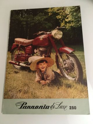 Vintage Pannonia 250 Classic Motorcycle Racing Barn Find Part Rare Brochure