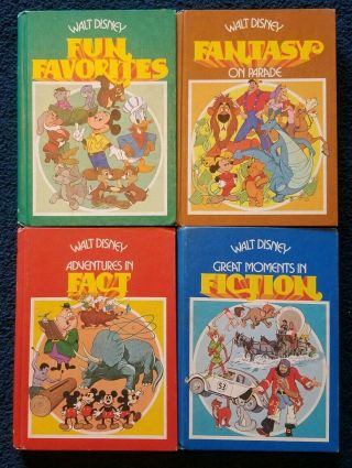 Vintage Set Of 4 Walt Disney Parade Books 1977 Golden Press,