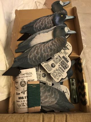 Nra Fud (fold Up Decoys) Set Of Six Bluebill Duck Decoys