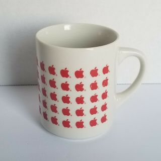 Vintage Red Apple Logo Mac Macintosh Computer Coffee Mug Cup Rows & Columns