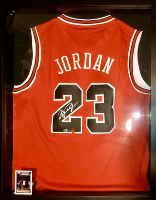 Michael Jordan Autographed Signed Jersey X2 Authenticated Upper Deck Topps Card