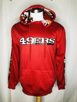 San Francisco 49ers Hoodie Mens Small Red Nfl Apparel Pullover Ls Sweatshirt
