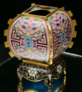 An Unusual Small Chinese Pink Ground Cloisonne Vase
