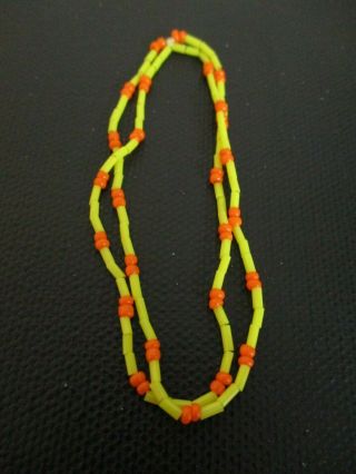 Vintage Mod Barbie 1881 Made For Each Other Yellow & Orange Bead Necklace