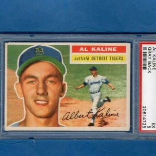 Vintage 1956 Topps 20 Psa 5 Hof Al Kaline Tigers Gray Back Baseball Card Ex