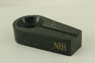 Vintage Tobacco Pipe Stand Rest Carved Green Marble Of Granite Polished Stone