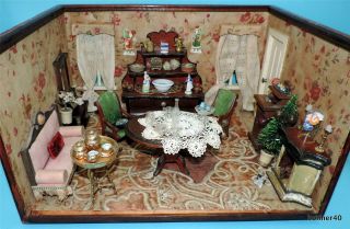 Rare Childrens Antique Dutch Dollhouse Room 1930s Christmas