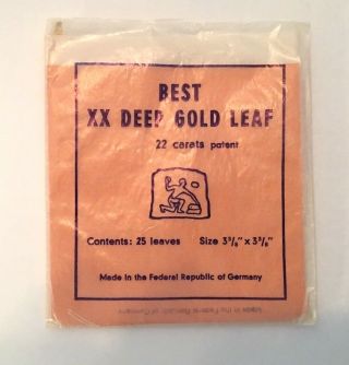 Best Xx Deep Vintage Gold 25 Leaf Book Of " Patent " Germany 22k