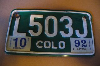 Single Colorado Motorcycle License Plate Expired L503j