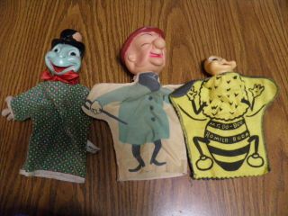 Vintage Hand Puppets Mr.  Magoo,  Jiminie Cricket,  Do - Bee
