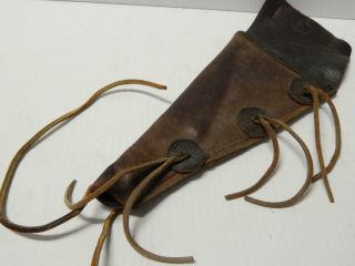 Antique Vintage Brown Leather Western Cowboy Gun Holster Hand Made - Early