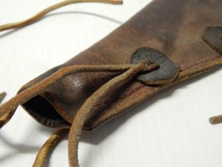 ANTIQUE VINTAGE BROWN LEATHER WESTERN COWBOY GUN HOLSTER hand made - EARLY 2
