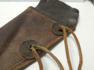 ANTIQUE VINTAGE BROWN LEATHER WESTERN COWBOY GUN HOLSTER hand made - EARLY 3