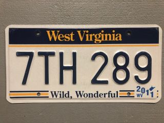 Vintage West Virginia License Plate Wild Wonderful 7th - 289 2011 Sticker
