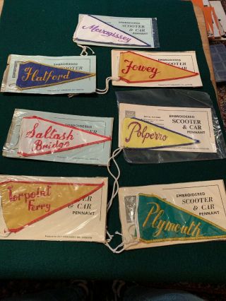 Vintage 1960s Pennant Vw Camper Lambretta Vespa Mod Scooter Banners Cornwall Old