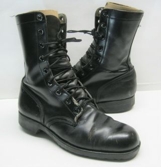 Vintage 1969 Genesco Vietnam Era Black Leather Military Combat Boots Size 9 R
