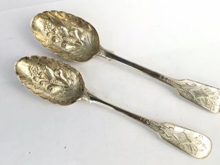 A Similar Georgian Solid Silver Berry Spoons,  1809 & 1830 Bateman/savory