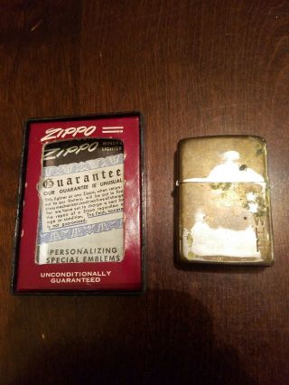 Vintage 1950 - 57 Zippo Lighter With Box - Monogrammed 