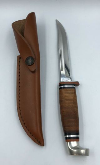 Vintage Case Xx Fixed Blade Knife W/ Leather Sheath 316 - 5 Ss