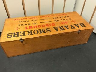 Vintage Havana Smokers Store Display Box Wooden Tobacciana Cigar Box