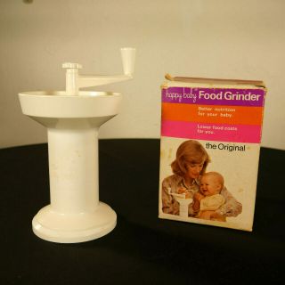 Vintage Happy Baby Food Grinder Model 600 Feeding Made In Usa Missing Spoon