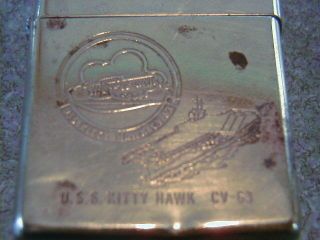 OLD MILITARY 1995 ZIPPO U.  S.  S.  KITTY HAWK CV 63 POOR 2