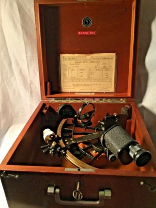 Vintage C.  Plath Hamburg Germany Sextant Maritime Navigational Instrument 1953