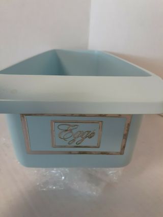 Vintage Refrigerator Egg Storage Tray Bin Holder Container - Light Blue,  Plastic -