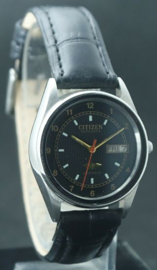 VINTAGE CITIZEN MEN ' S BLACK DIAL 21 JEWELS AUTOMATIC DAY/DATE JAPAN MADE WATCH 2