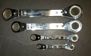 Vintage Craftsman 4 Piece Metric Box End Ratchet Wrench Set Usa