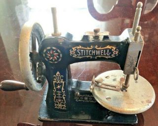 Antique 1920’s Stitchwell Toy Sewing Machine - Cast Iron