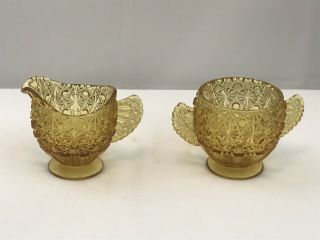 Vintage Amber Glass Turkey Creamer And Sugar Bowl.  Perfect For Thanksgiving