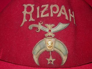 Vintage Freemasons Masons Rizpah Shriners Fez Hat Cap Antique