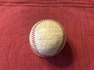 Brooklyn Dodgers Team Autographed Baseball; Jackie Robinson; Reese,  9 Hof Signed
