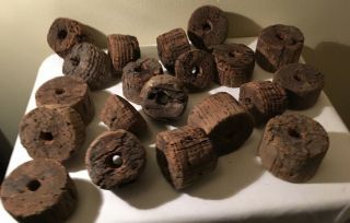 20 Old Cork Fishing Net Floats 3 " Diameter Authentic Old Vintage Nautical