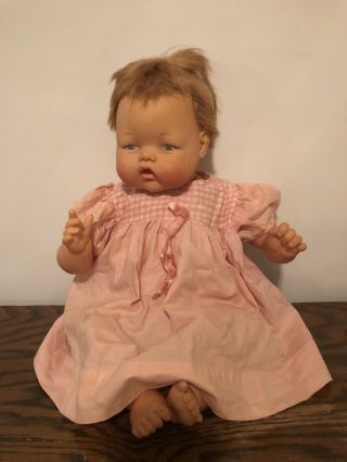 Vintage Ideal Toy Corp Thumbelina Ott - 19 Doll 19” W/ Knob & Outfit