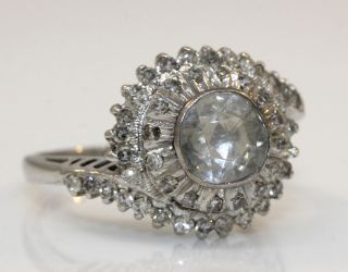 STUNNING ANTIQUE 18K WHITE GOLD RING WITH 1.  50 CTW DIAMONDS 5.  3 GRAMS G13 3