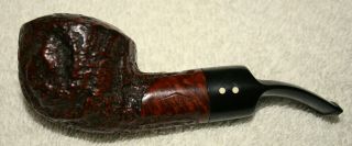 Vintage Estate Pipe - A Two Dot " Jason " Rusticated Bull Dog In Fine