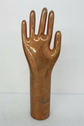 Copper Rubber Latex Glove Industrial Mold Hand Form 15.  5 " Tall