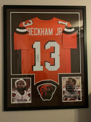 Framed Cleveland Browns Odell Beckham Jr.  Autographed Signed Jersey Jsa