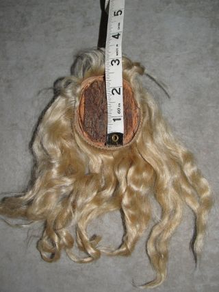 Antique French Cork Pate & Blonde Mohair Wig,  Jumeau/bru,  7.  5 " Circumference