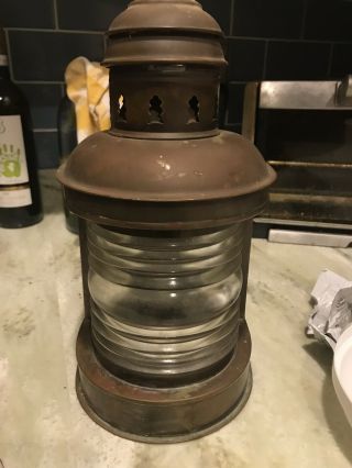 Vintage Perko Ships Lantern,  Perkins Marine Lamp & Hdwe Corp.  W/ Clear Glass