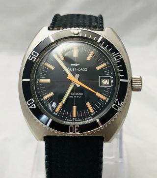 Vintage Jaquet Droz Men’s Automatic Dive Watch,  Eta 2783,  Cond,  Diver