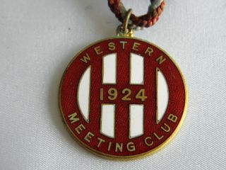 Vintage 1924 Horse Racing Annual Metal Badge Ayr Racecourse Western Meeting Club