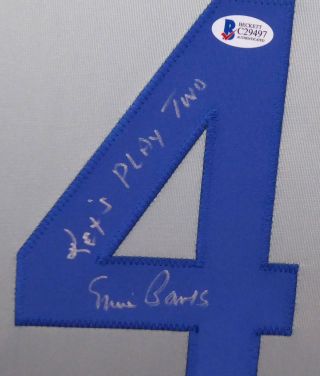 Cubs Ernie Banks Autographed Signed Framed Gray Jersey 