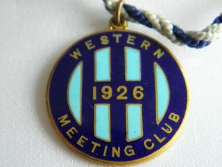 Vintage 1926 Horse Racing Annual Metal Badge Ayr Racecourse Western Meeting Club