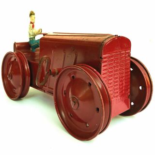 A Fine Vintage Tinplate Triang Tractor No 2 Clockwork Wind Up Vehicle
