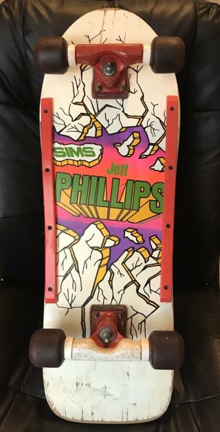 Vintage 1980’s Sims Jeff Phillips Pro Model Complete Skateboard