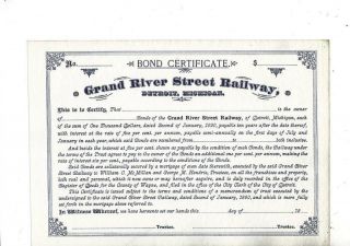 18_ _ Grand River Street Rr Stock Certificate - - Bond