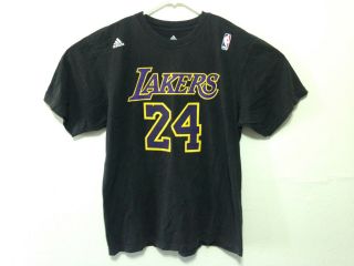 G847 Los Angeles Lakers Kobe Bryant 24 Adidas Jersey Style T - Shirt Mens Size L